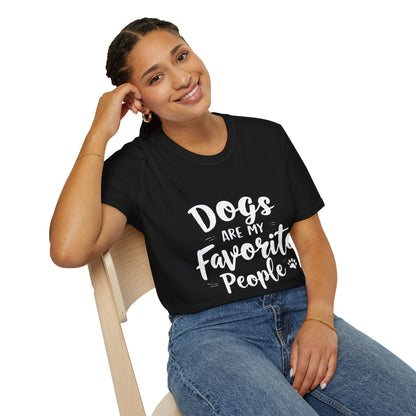 Printed T-Shirt for Dog Lovers - "Dogs are My Favorite People" | Softstyle Tee for Pet Lovers