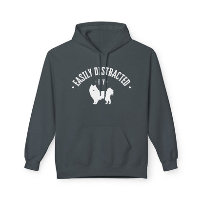 Unisex Fleece Hoodie for Dog Lovers | "Easily Distracted by Dogs" Printed Hoodie for Pet Lovers