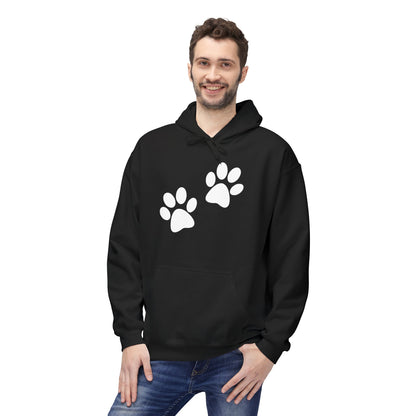 Front Dog Paw Printed and Back "Sorry I Have Plans With My Dog" Printed Unisex Fleece Hoodie