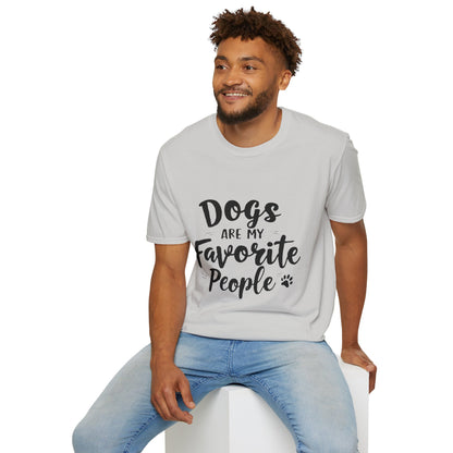 Printed T-Shirt for Dog Lovers - "Dogs are My Favorite People" | Softstyle Tee for Pet Lovers