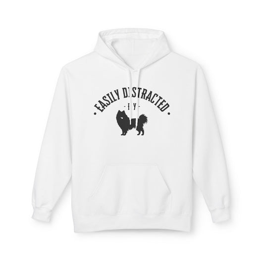 Unisex Fleece Hoodie for Dog Lovers | "Easily Distracted by Dogs" Printed Hoodie for Pet Lovers