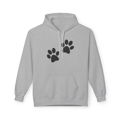 Front Dog Paw Printed and Back "When I Needed A Hand I Found A Paw " Printed Unisex Fleece Hoodie