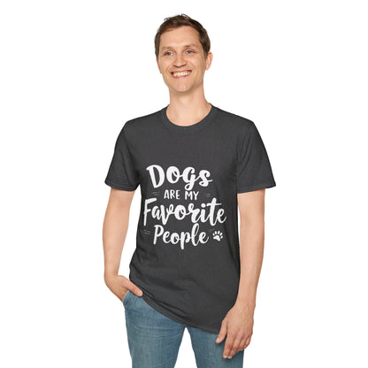 Printed T-Shirt for Dog Lovers - "Dogs are My Favorite People" | Softstyle Tee for Pet Lovers