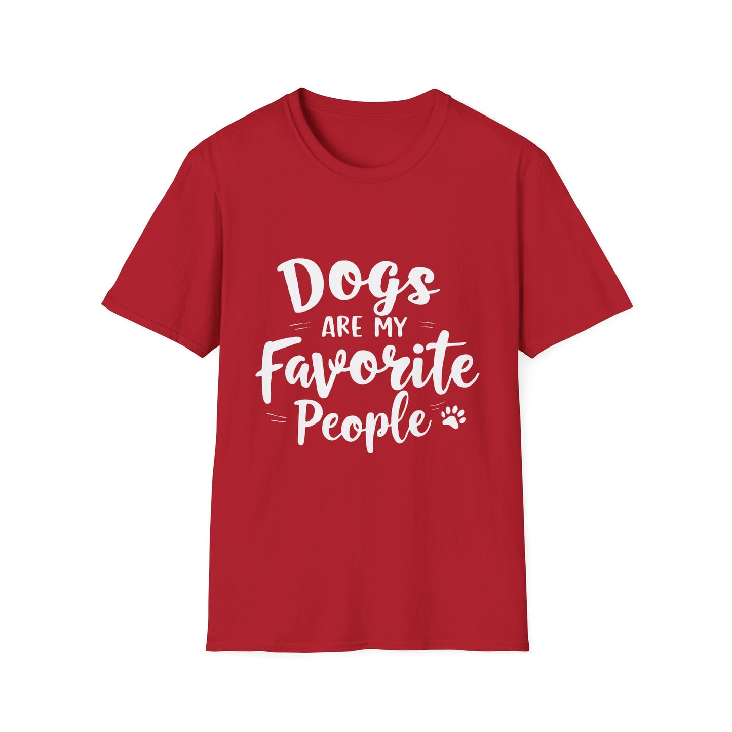 Printed T-Shirt for Dog Lovers - "Dogs are My Favorite People" | Softstyle Tee for Pet Lovers