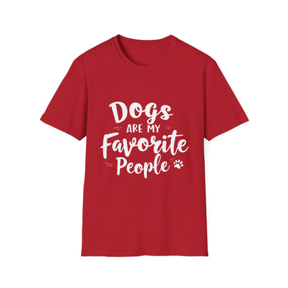 Printed T-Shirt for Dog Lovers - "Dogs are My Favorite People" | Softstyle Tee for Pet Lovers