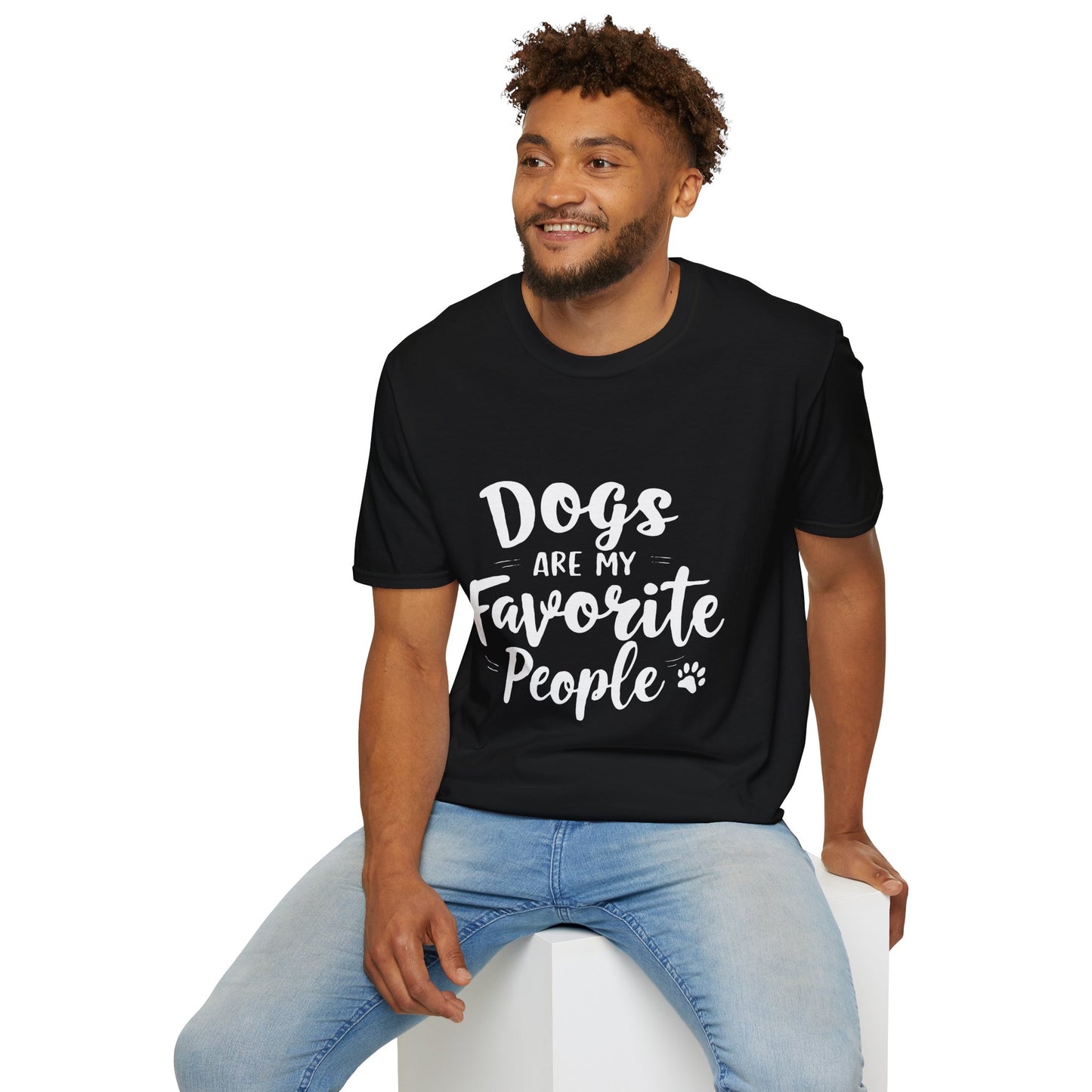 Printed T-Shirt for Dog Lovers - "Dogs are My Favorite People" | Softstyle Tee for Pet Lovers