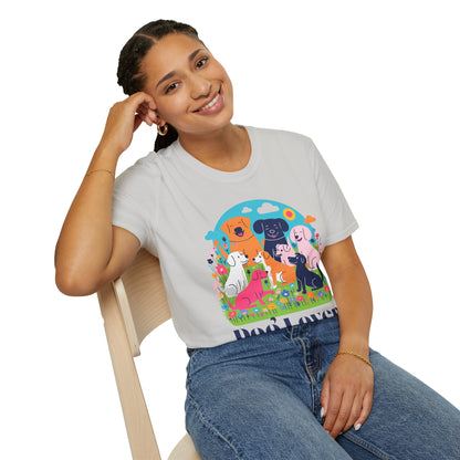 Artistic Design T-Shirt for Dog Lovers - Multiple Dogs Printed Tee for Pet Lovers