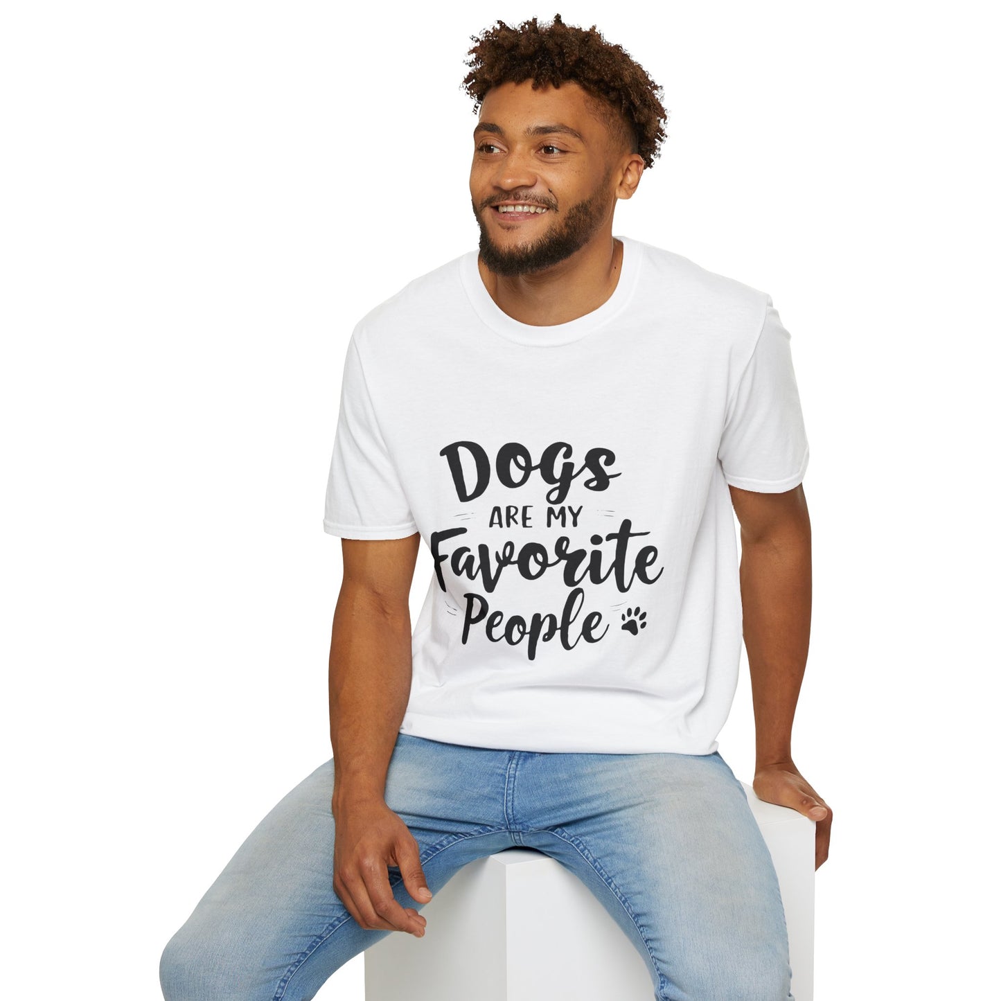 Printed T-Shirt for Dog Lovers - "Dogs are My Favorite People" | Softstyle Tee for Pet Lovers