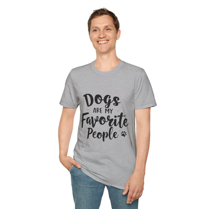 Printed T-Shirt for Dog Lovers - "Dogs are My Favorite People" | Softstyle Tee for Pet Lovers