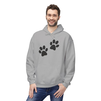 Front Dog Paw Printed and Back "Sorry I Have Plans With My Dog" Printed Unisex Fleece Hoodie