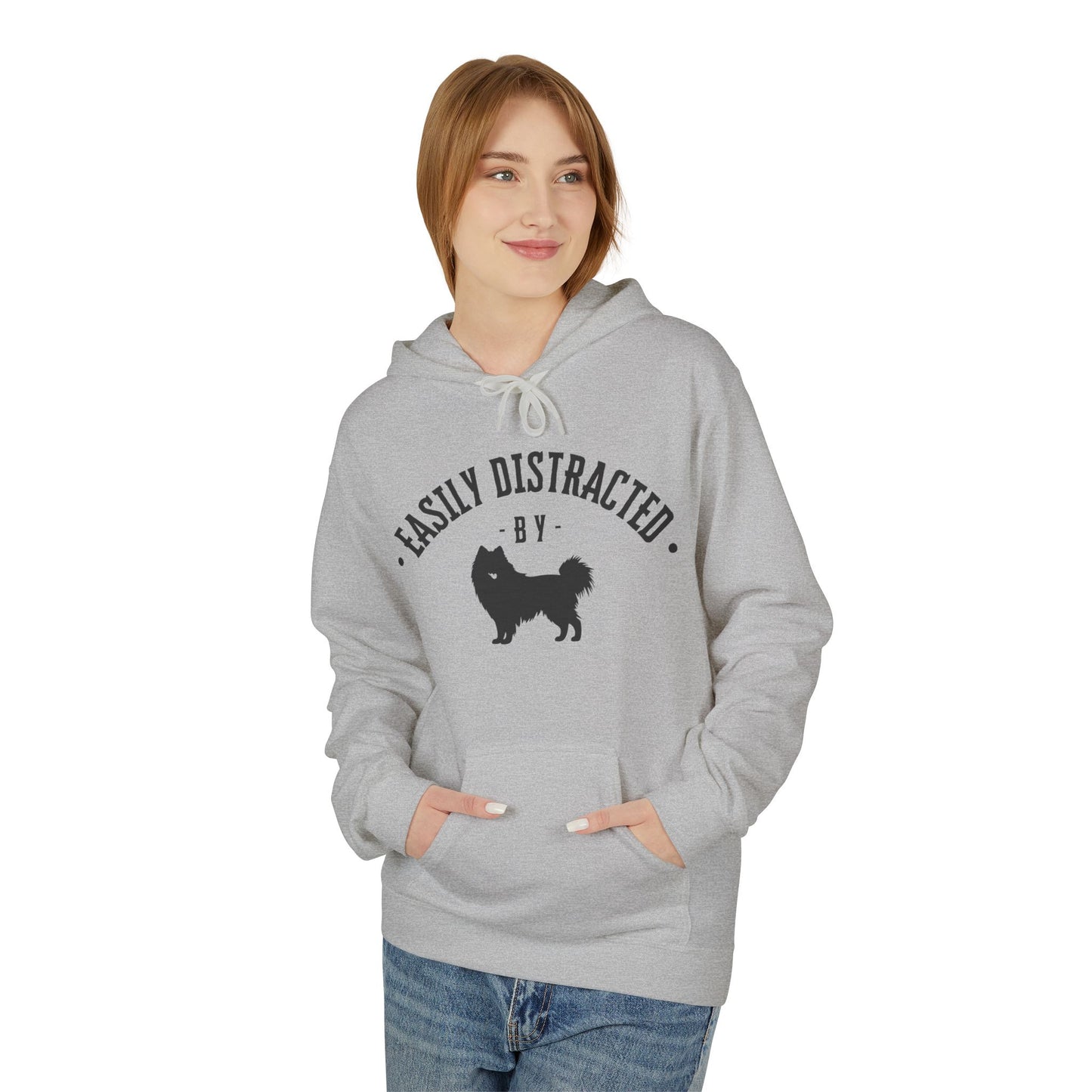 Unisex Fleece Hoodie for Dog Lovers | "Easily Distracted by Dogs" Printed Hoodie for Pet Lovers