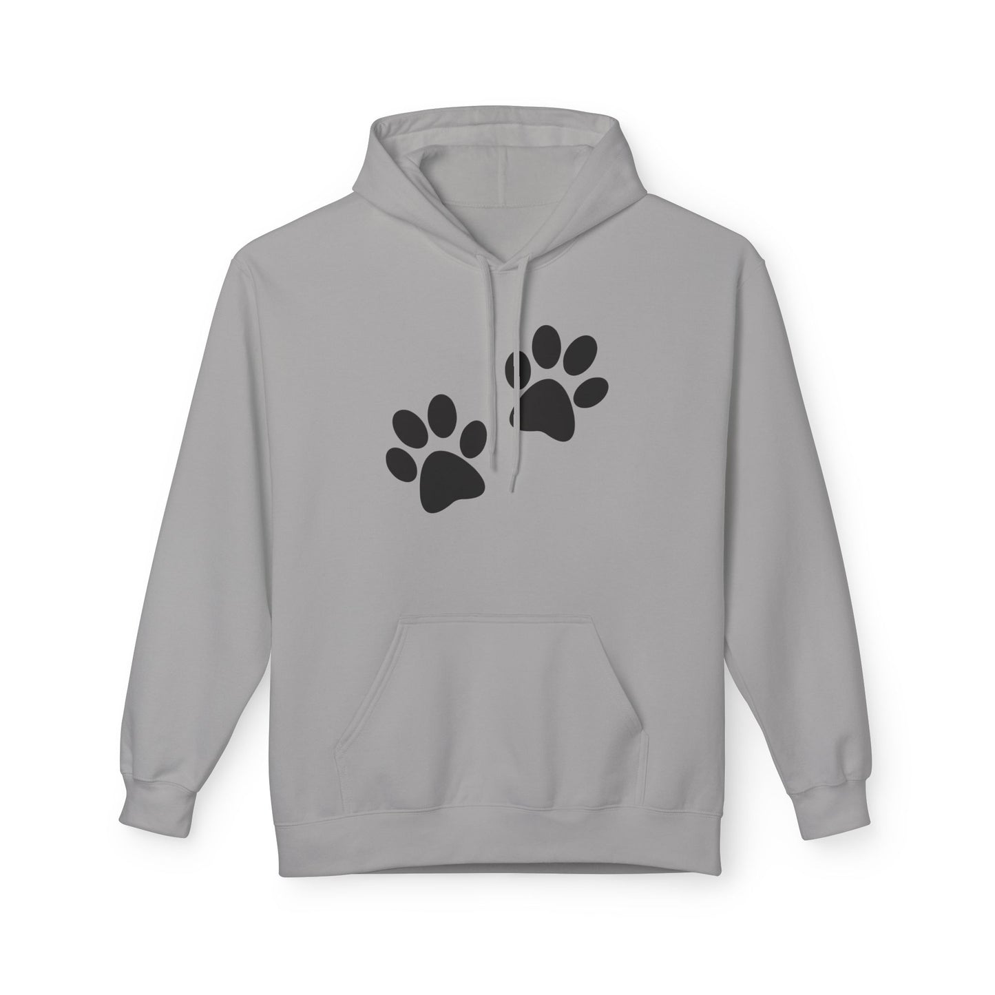 Front Dog Paw Printed and Back "Sorry I Have Plans With My Dog" Printed Unisex Fleece Hoodie