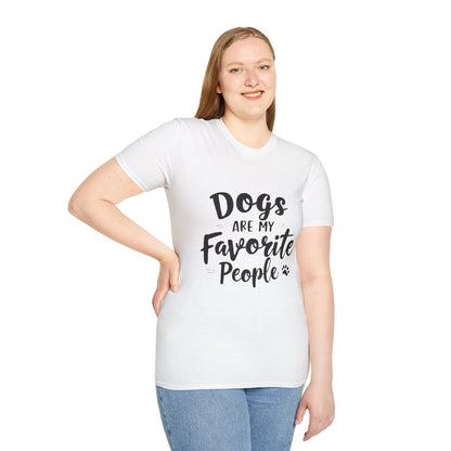 Printed T-Shirt for Dog Lovers - "Dogs are My Favorite People" | Softstyle Tee for Pet Lovers