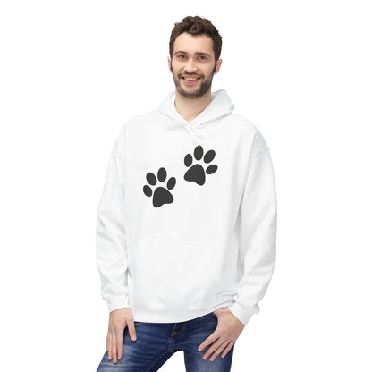 Front Dog Paw Printed and Back "Sorry I Have Plans With My Dog" Printed Unisex Fleece Hoodie