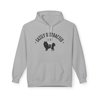 Unisex Fleece Hoodie for Dog Lovers | "Easily Distracted by Dogs" Printed Hoodie for Pet Lovers