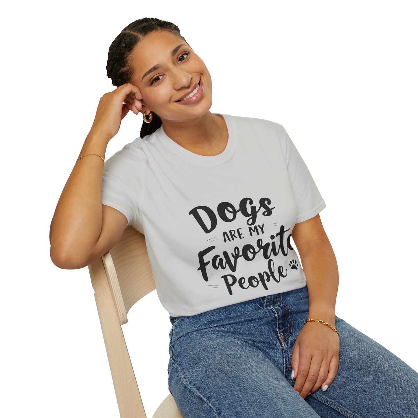 Printed T-Shirt for Dog Lovers - "Dogs are My Favorite People" | Softstyle Tee for Pet Lovers