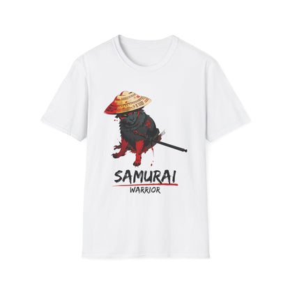 Samurai Cat Printed T-Shirt for Cat Lovers - Softstyle T-Shirt for Pet Lovers