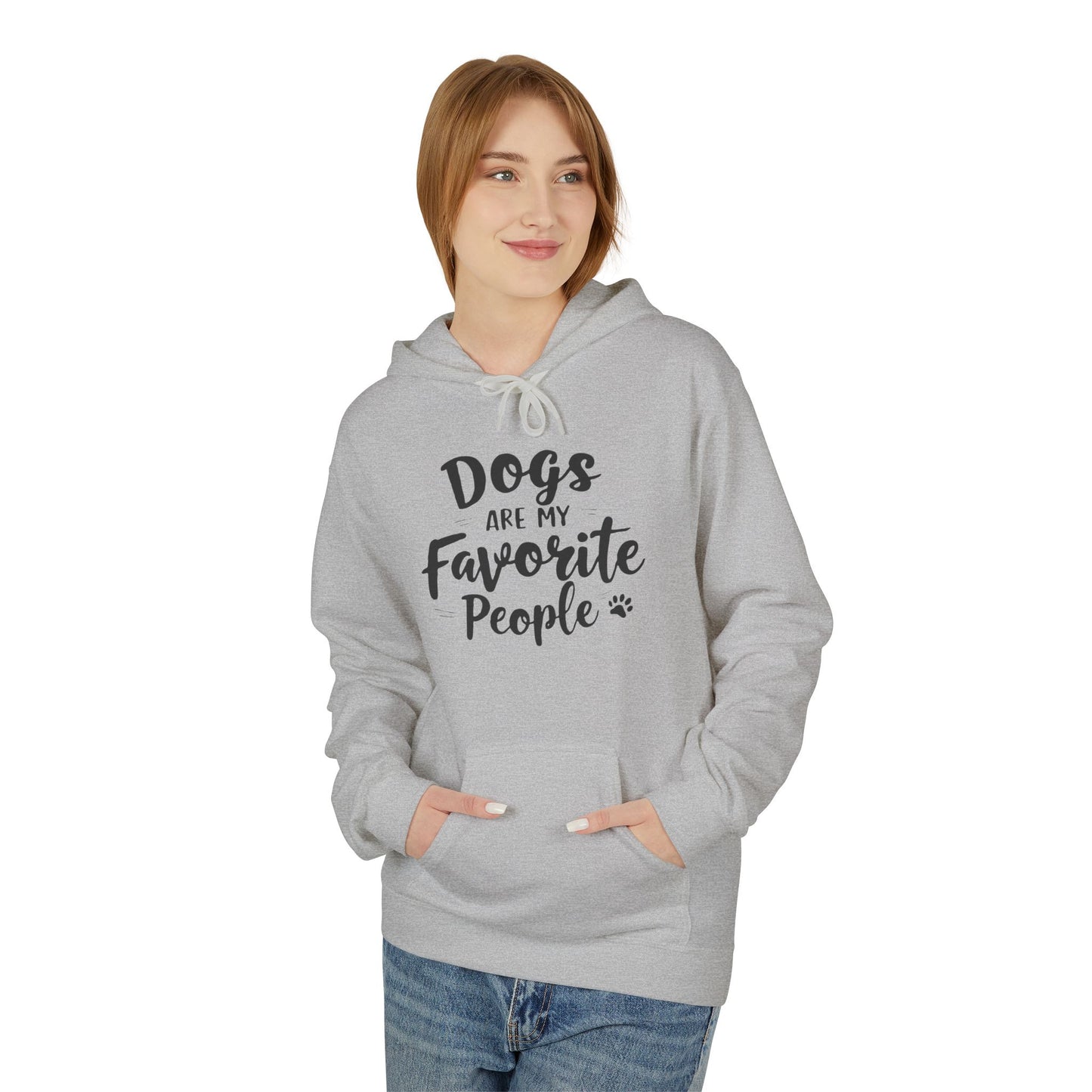 Unisex Fleece Hoodie for Dog Lovers | "Dogs are My Favorite People" Printed Hoodie for Pet Lovers