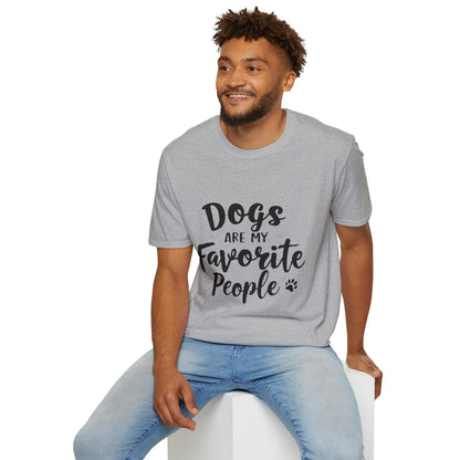 Printed T-Shirt for Dog Lovers - "Dogs are My Favorite People" | Softstyle Tee for Pet Lovers