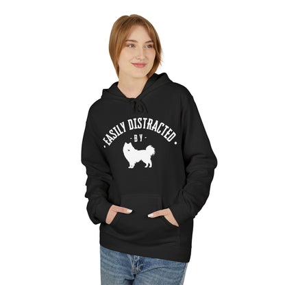 Unisex Fleece Hoodie for Dog Lovers | "Easily Distracted by Dogs" Printed Hoodie for Pet Lovers