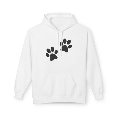 Front Dog Paw Printed and Back "Sorry I Have Plans With My Dog" Printed Unisex Fleece Hoodie