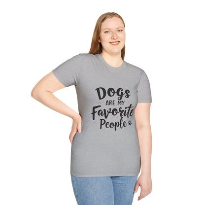 Printed T-Shirt for Dog Lovers - "Dogs are My Favorite People" | Softstyle Tee for Pet Lovers