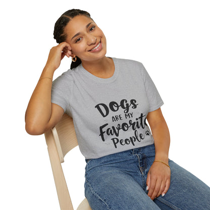 Printed T-Shirt for Dog Lovers - "Dogs are My Favorite People" | Softstyle Tee for Pet Lovers