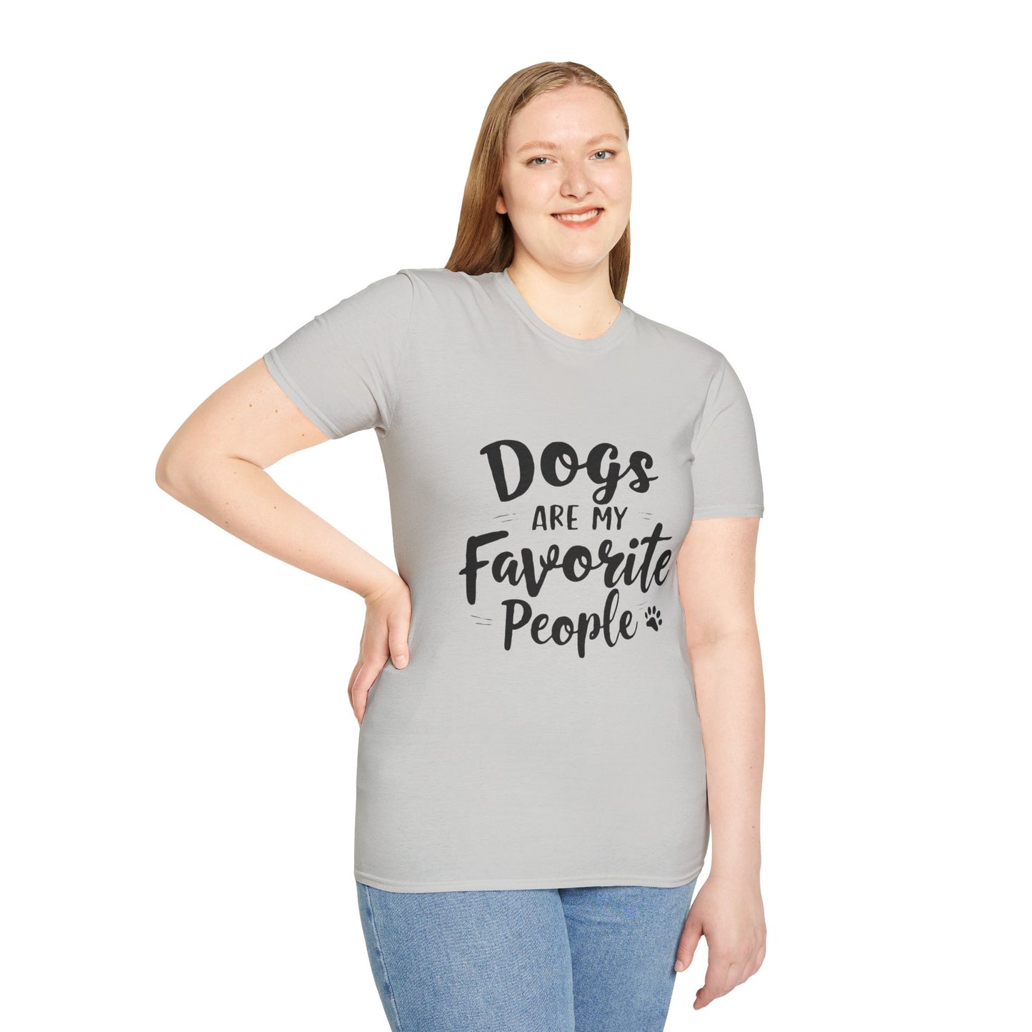 Printed T-Shirt for Dog Lovers - "Dogs are My Favorite People" | Softstyle Tee for Pet Lovers