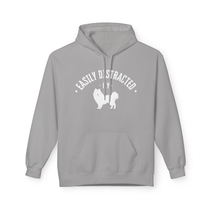 Unisex Fleece Hoodie for Dog Lovers | "Easily Distracted by Dogs" Printed Hoodie for Pet Lovers