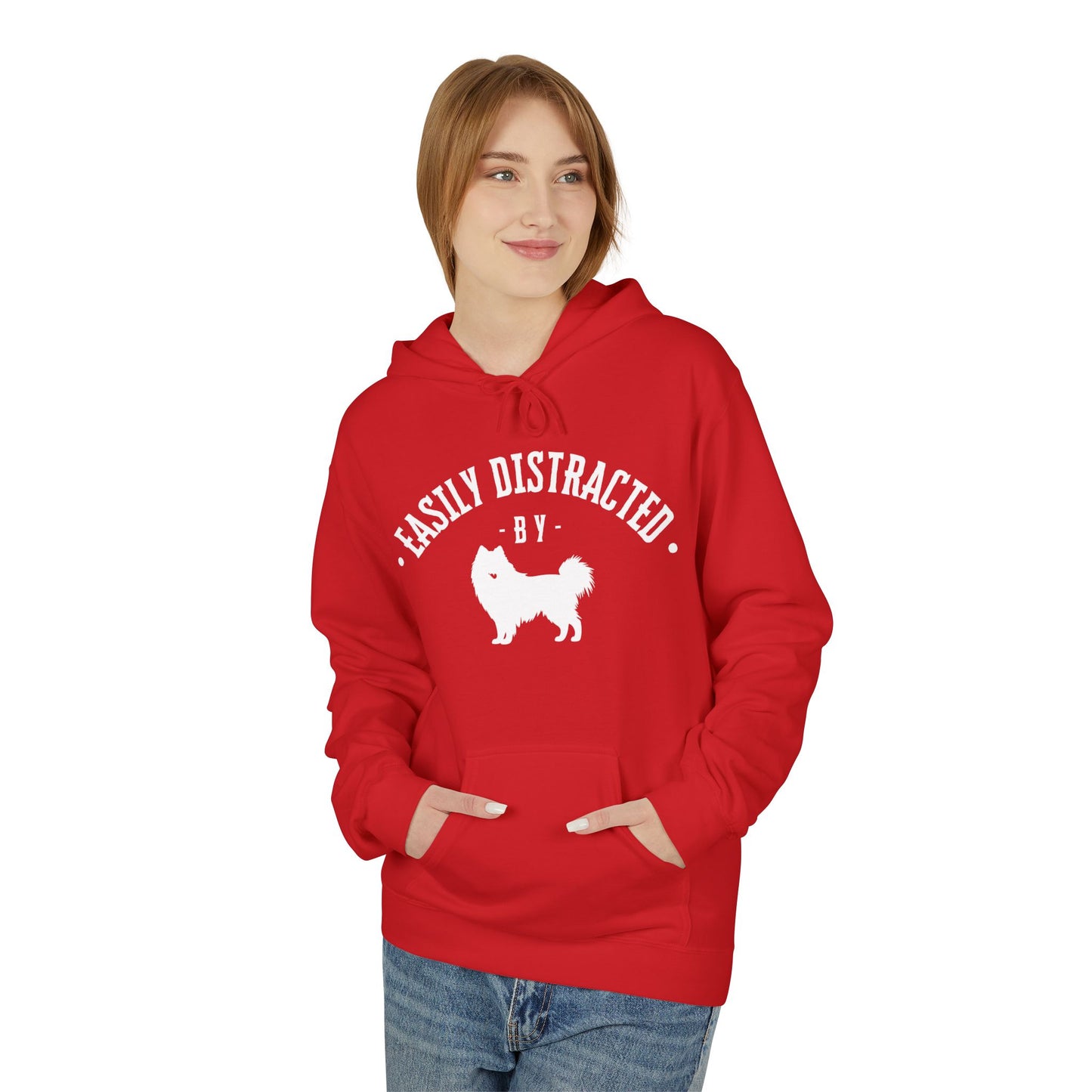 Unisex Fleece Hoodie for Dog Lovers | "Easily Distracted by Dogs" Printed Hoodie for Pet Lovers