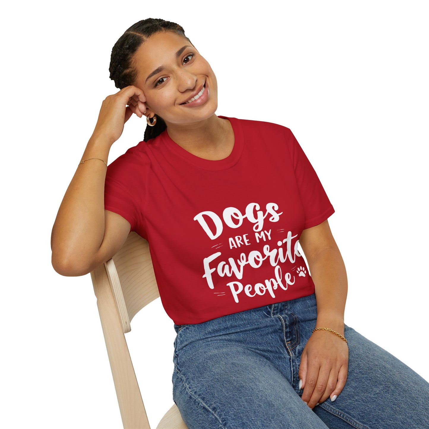 Printed T-Shirt for Dog Lovers - "Dogs are My Favorite People" | Softstyle Tee for Pet Lovers