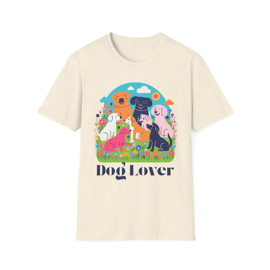 Artistic Design T-Shirt for Dog Lovers - Multiple Dogs Printed Tee for Pet Lovers