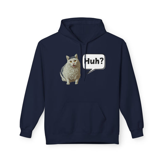 Huh? Meme Hoodie For Cat Lovers  | Unisex Fleece Hoodie for Pet Lovers