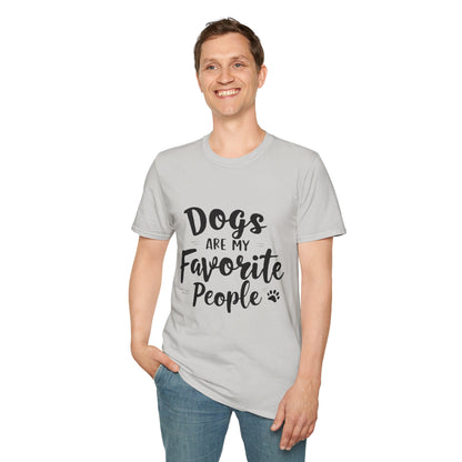 Printed T-Shirt for Dog Lovers - "Dogs are My Favorite People" | Softstyle Tee for Pet Lovers