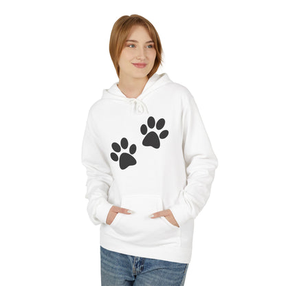 Front Dog Paw Printed and Back "Sorry I Have Plans With My Dog" Printed Unisex Fleece Hoodie