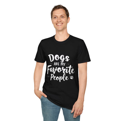 Printed T-Shirt for Dog Lovers - "Dogs are My Favorite People" | Softstyle Tee for Pet Lovers