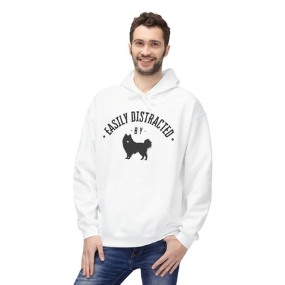 Unisex Fleece Hoodie for Dog Lovers | "Easily Distracted by Dogs" Printed Hoodie for Pet Lovers