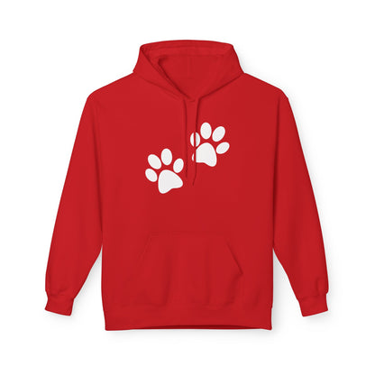 Front Dog Paw Printed and Back "Sorry I Have Plans With My Dog" Printed Unisex Fleece Hoodie