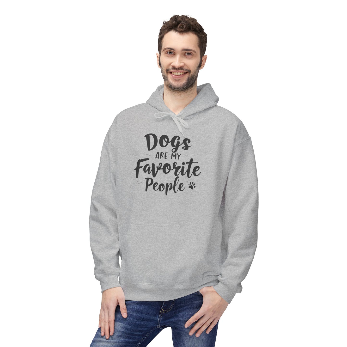 Unisex Fleece Hoodie for Dog Lovers | "Dogs are My Favorite People" Printed Hoodie for Pet Lovers