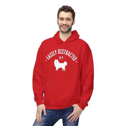 Unisex Fleece Hoodie for Dog Lovers | "Easily Distracted by Dogs" Printed Hoodie for Pet Lovers