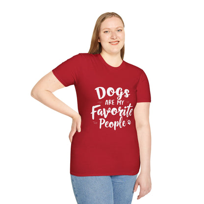 Printed T-Shirt for Dog Lovers - "Dogs are My Favorite People" | Softstyle Tee for Pet Lovers