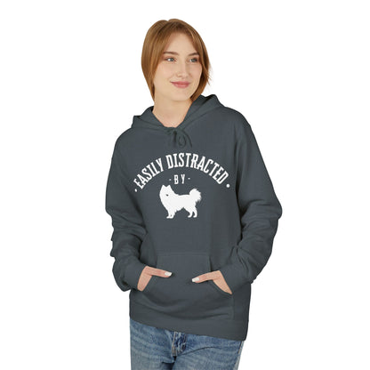 Unisex Fleece Hoodie for Dog Lovers | "Easily Distracted by Dogs" Printed Hoodie for Pet Lovers