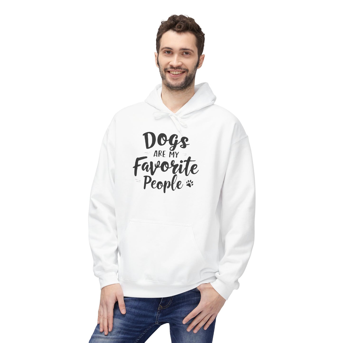 Unisex Fleece Hoodie for Dog Lovers | "Dogs are My Favorite People" Printed Hoodie for Pet Lovers