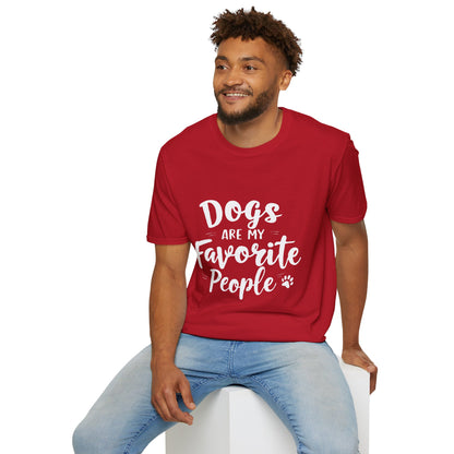 Printed T-Shirt for Dog Lovers - "Dogs are My Favorite People" | Softstyle Tee for Pet Lovers